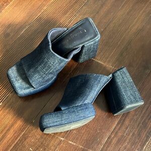 Denim Block Heel platforms